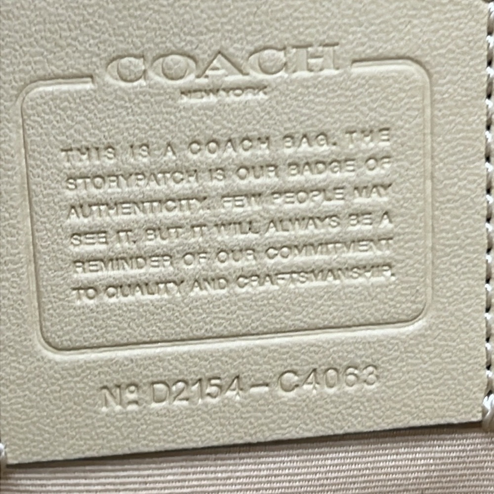 Coach Horse & Carriage Logo Tote Chalk Vanilla Gold Pebble Leather C4063 - Picture 9 of 12